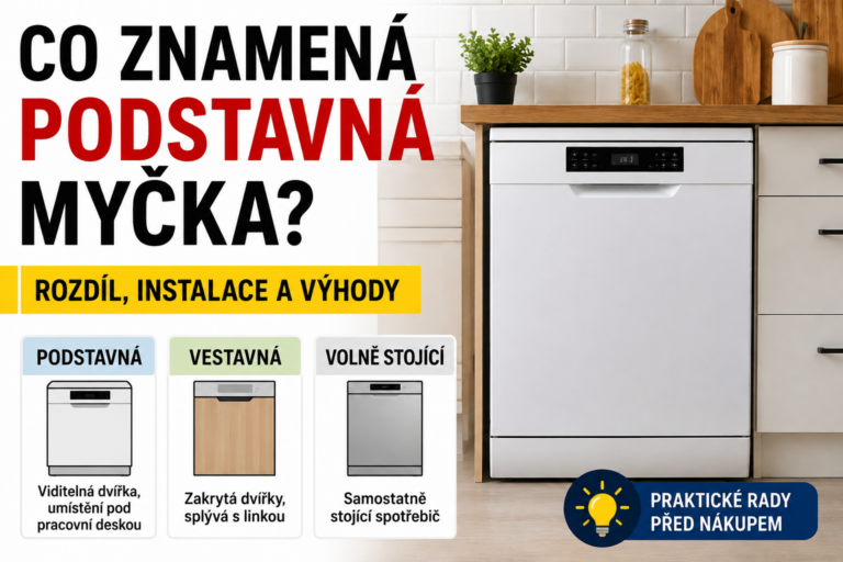 Podstavná myčka nádobí pod pracovní deskou kuchyňské linky