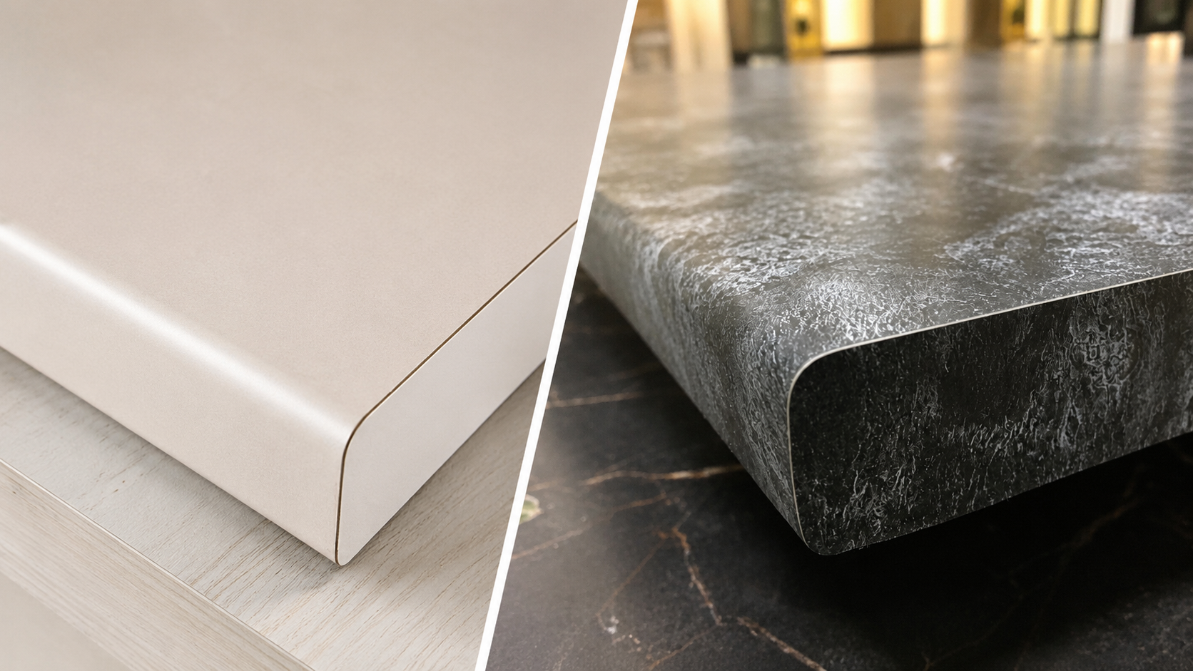 Postformingová kuchyňská pracovní deska se zaoblenou laminátovou hranou